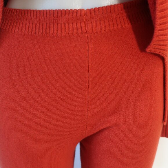 NWT Womens Regina Brick Red Cashmere 2 Pc Set Palazzo Pants Cowl Neck Sweater L - Picture 7 of 15